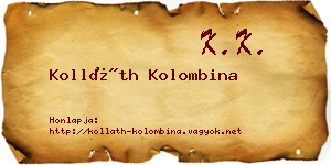 Kolláth Kolombina névjegykártya